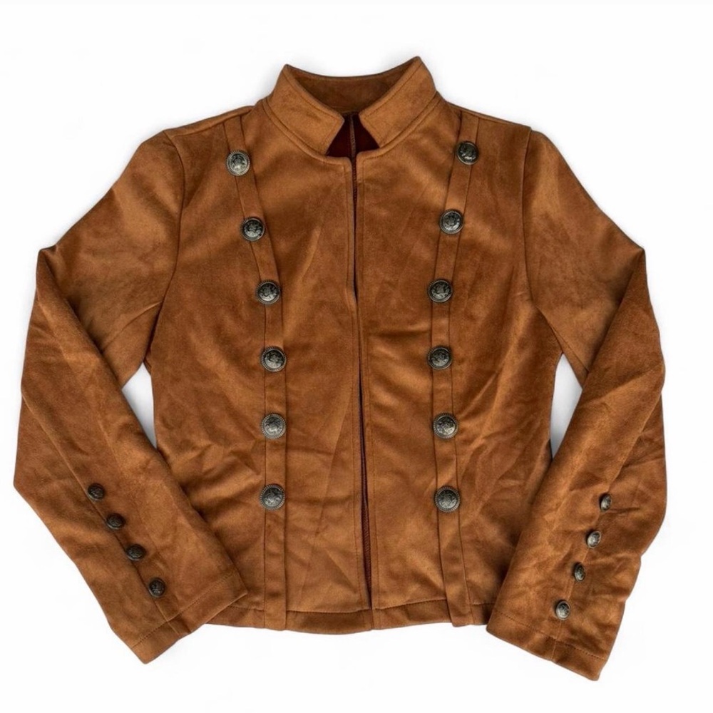 Y2K Military Faux Suede Jacket